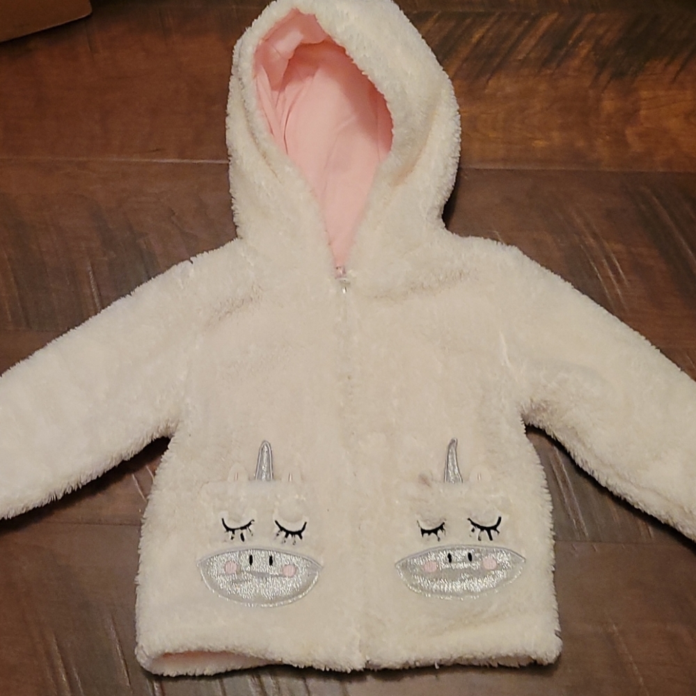 White Fluffy 18M Jacket